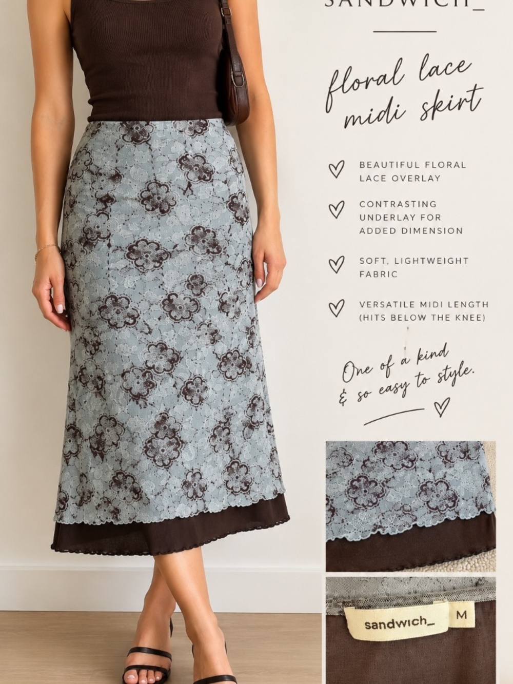 Sandwich Midi Skirt - Size M